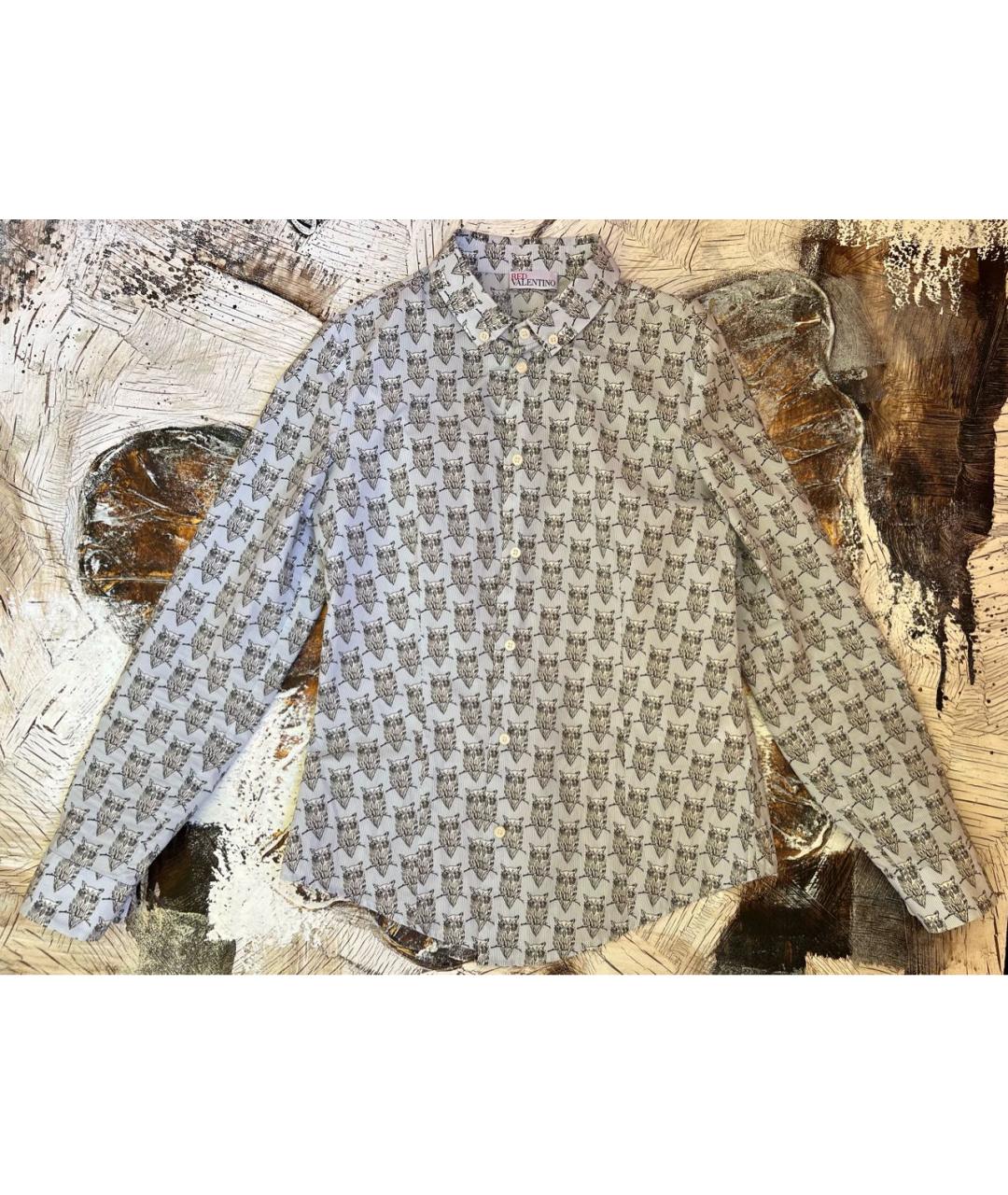 RED VALENTINO Голубая полиэстеровая рубашка, фото 8