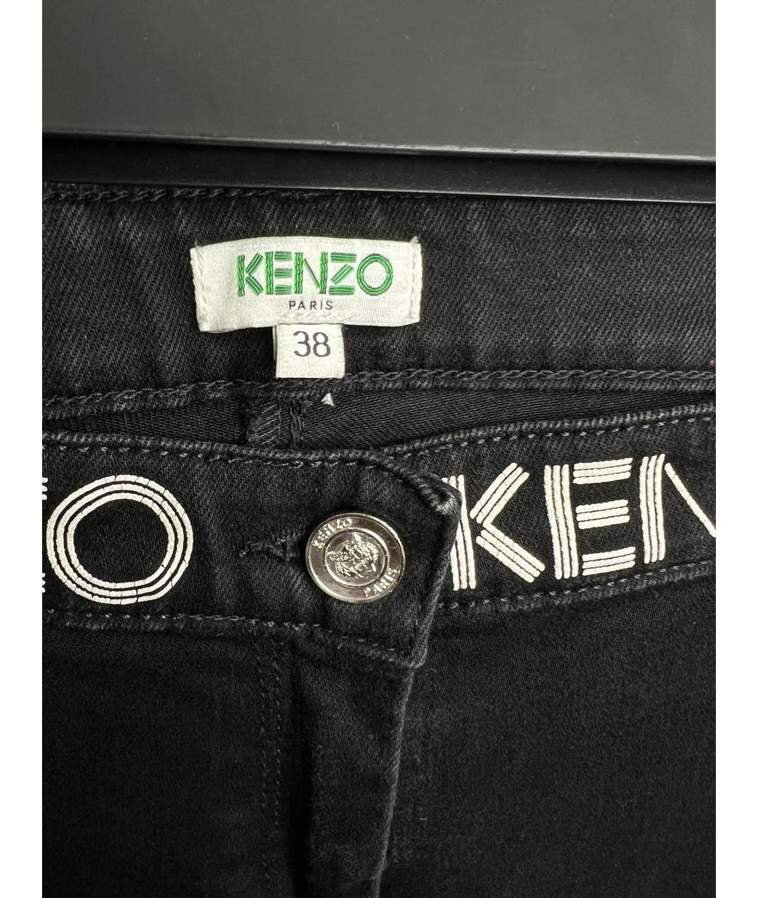 KENZO Черные хлопко-эластановые джинсы слим, фото 4