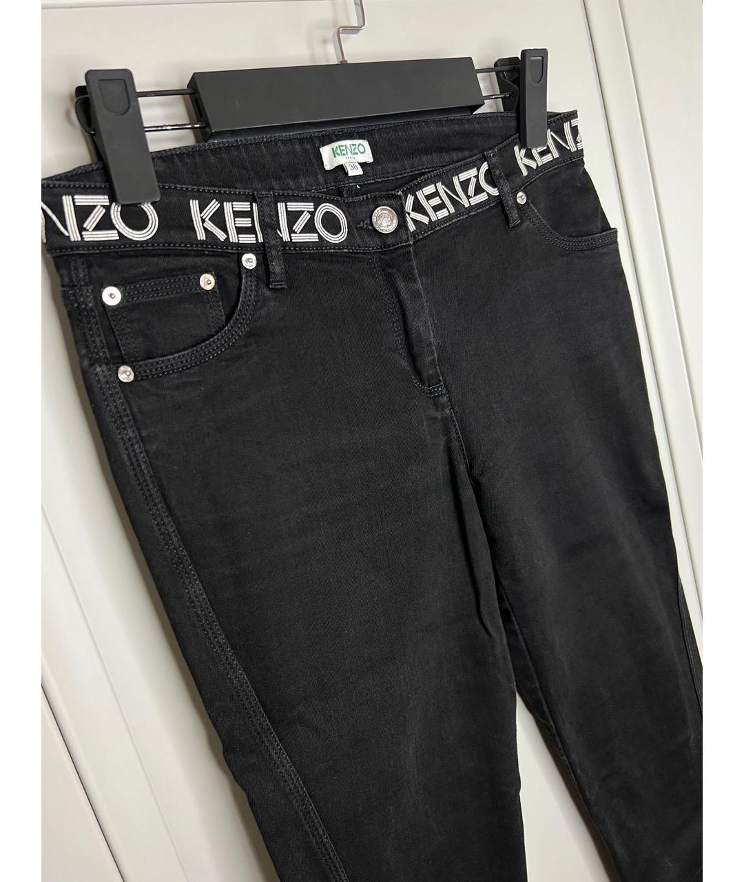 KENZO Черные хлопко-эластановые джинсы слим, фото 2