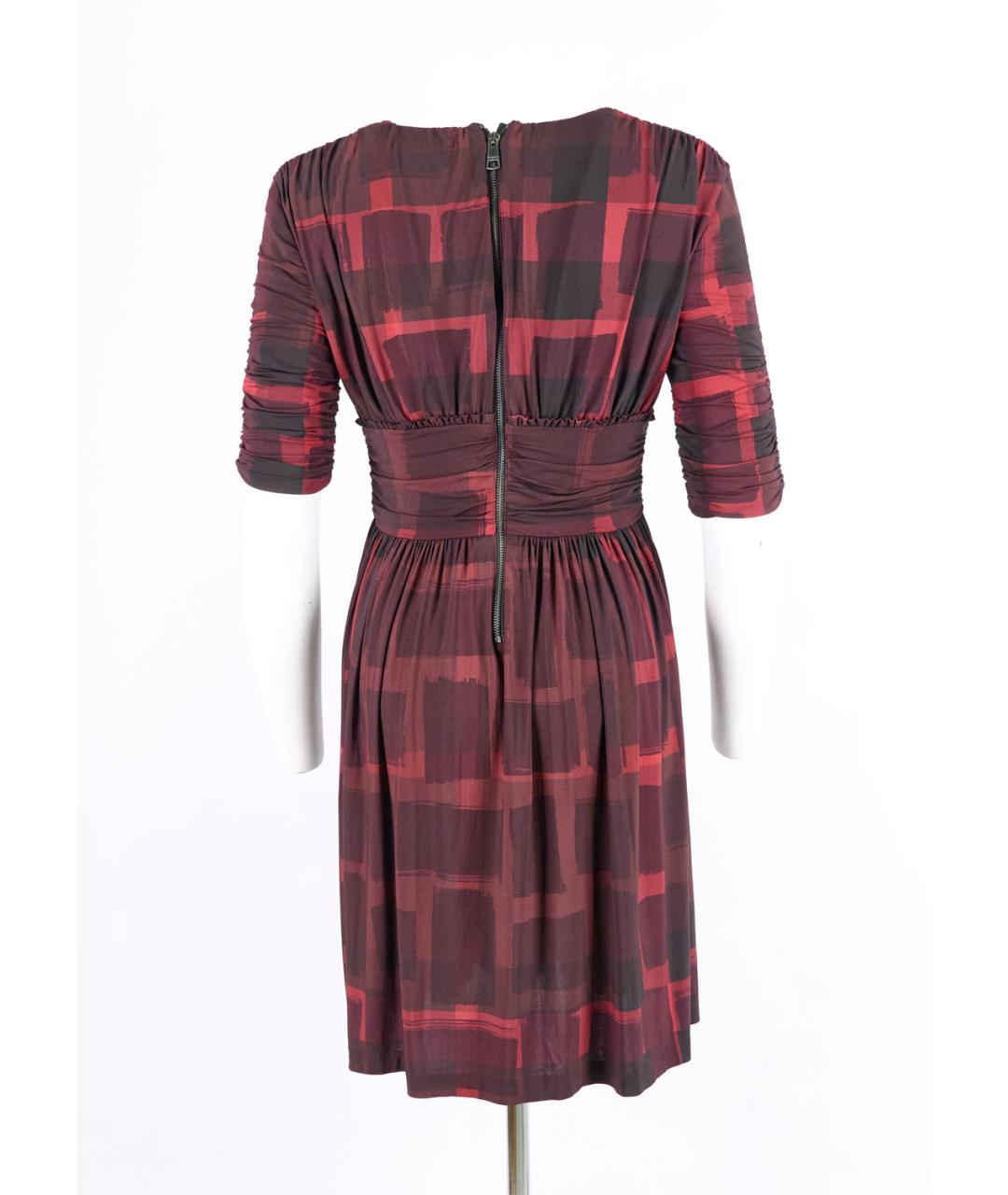 BURBERRY Бордовое полиэстеровое повседневное платье, фото 5