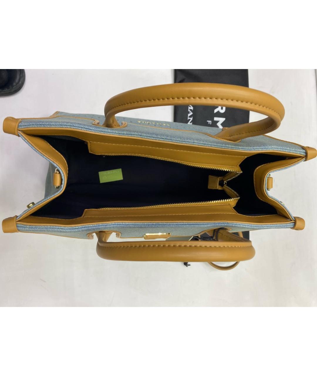 ERMANNO SCERVINO Голубая деним сумка с короткими ручками, фото 4