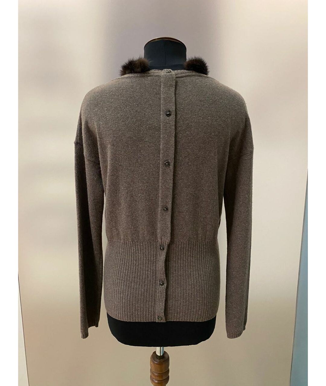 CAVALLI CLASS Коричневый шерстяной джемпер / свитер, фото 3