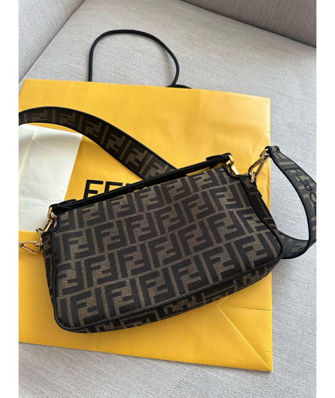 FENDI Коричневая сумка через плечо, фото 3