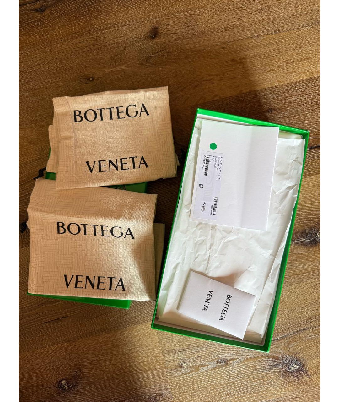 BOTTEGA VENETA Черные кожаные шлепанцы, фото 7