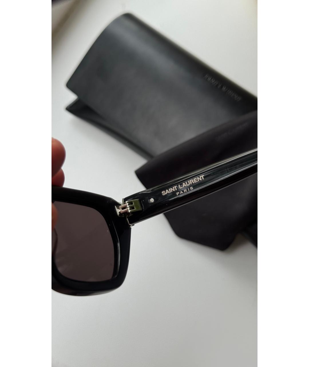 SAINT LAURENT Черные пластиковые солнцезащитные очки, фото 5