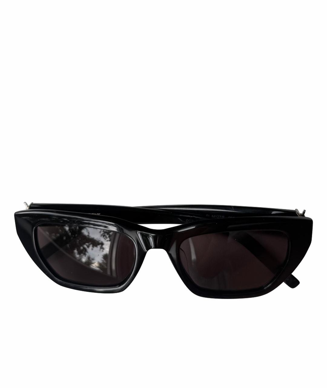 SAINT LAURENT Черные пластиковые солнцезащитные очки, фото 1