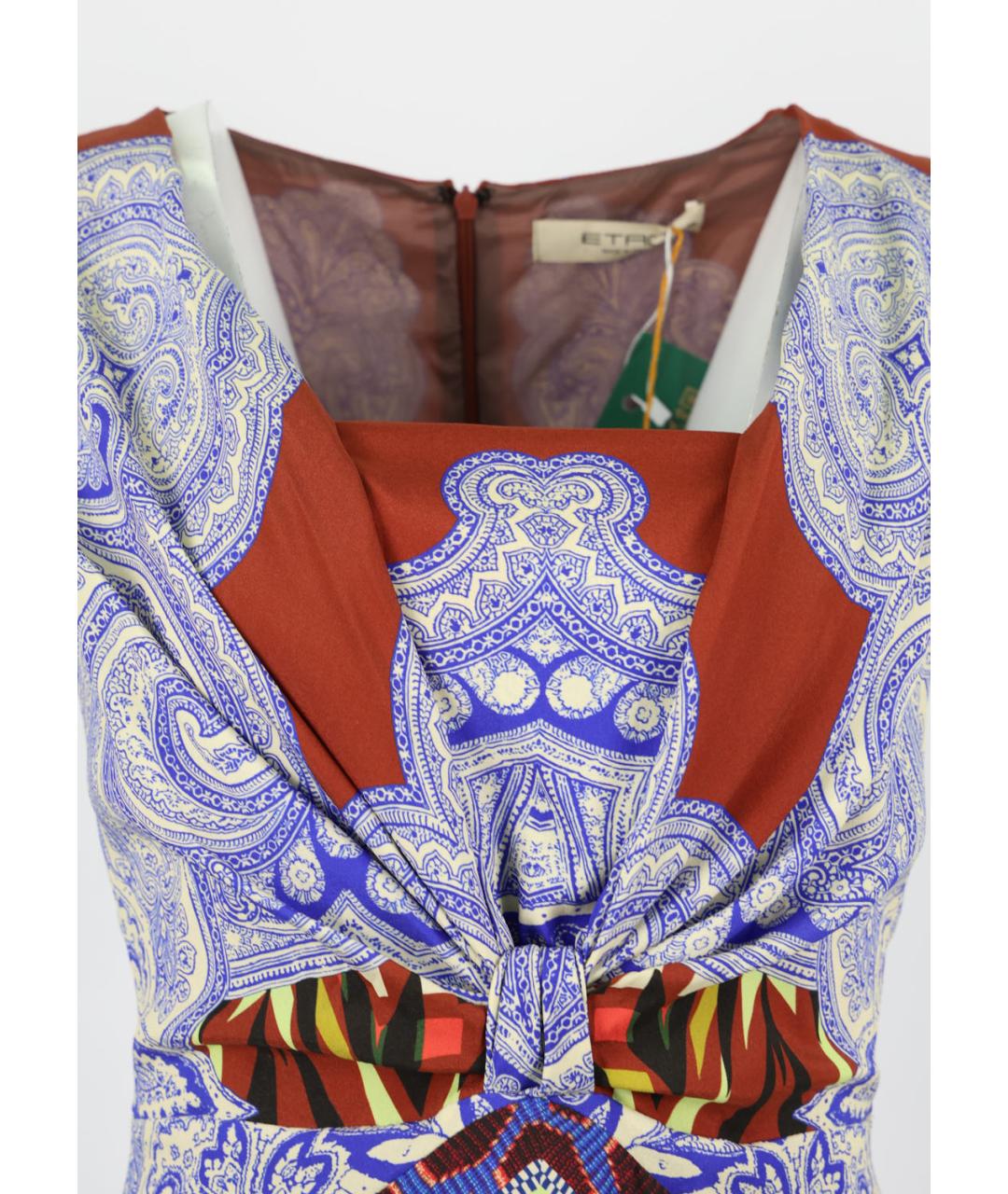 ETRO Мульти шелковое повседневное платье, фото 3