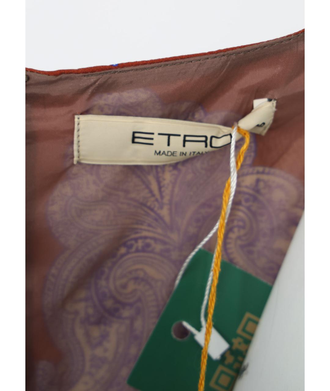 ETRO Мульти шелковое повседневное платье, фото 4