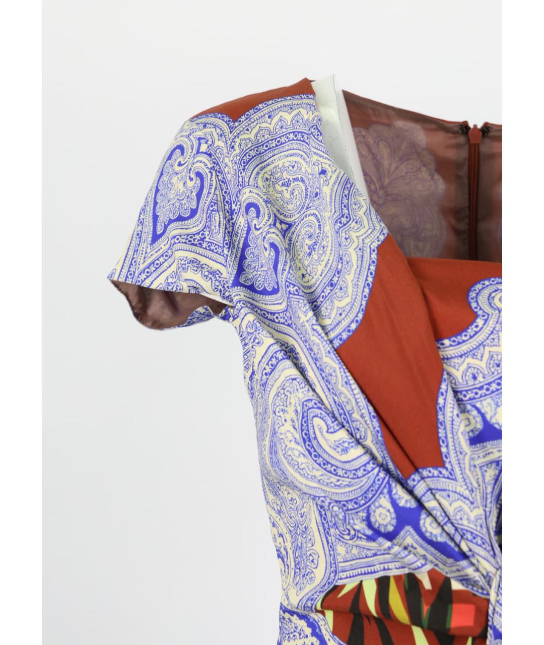 ETRO Мульти шелковое повседневное платье, фото 2