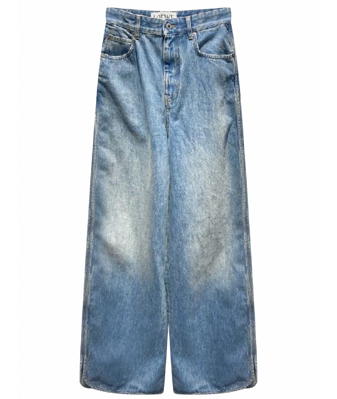 LOEWE Голубые хлопковые прямые джинсы, фото 1