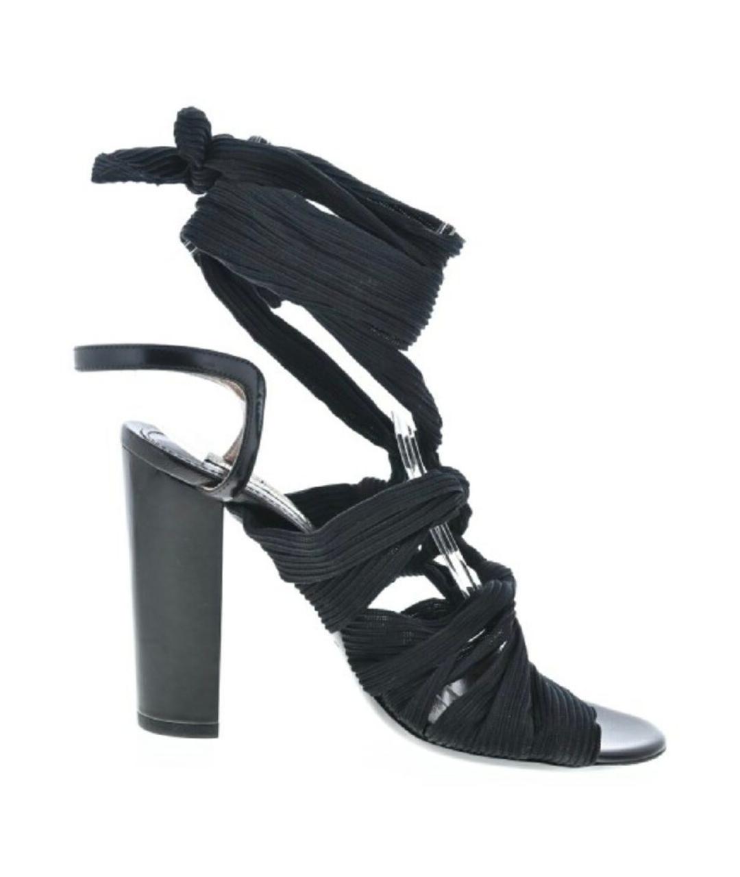 DRIES VAN NOTEN Черные текстильные босоножки, фото 1