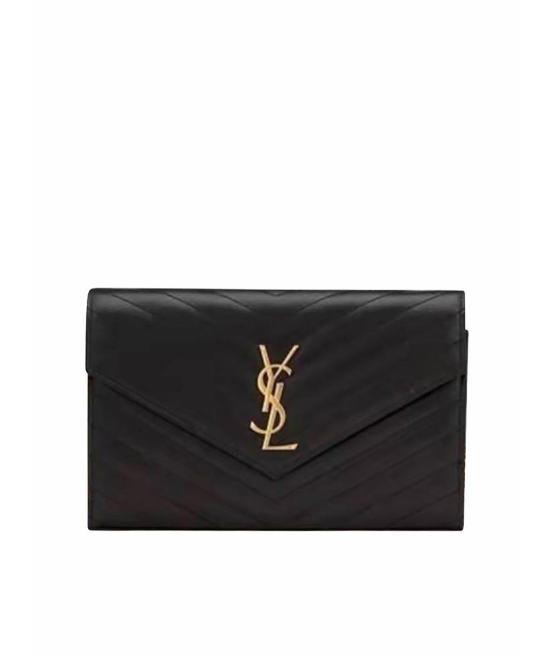 SAINT LAURENT Черная кожаная сумка через плечо, фото 1
