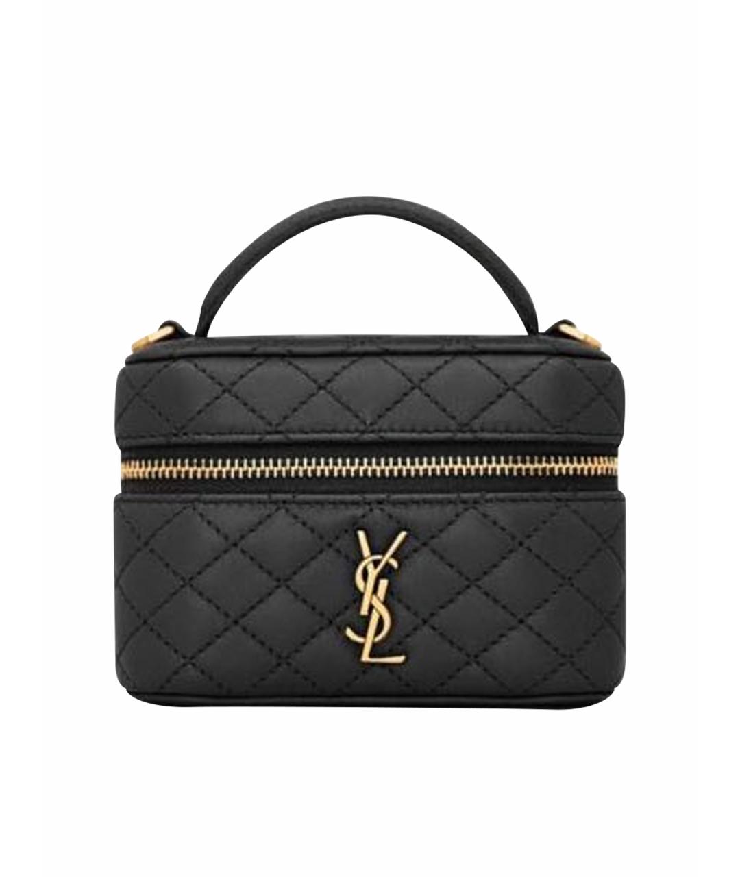 SAINT LAURENT Черная кожаная сумка через плечо, фото 1