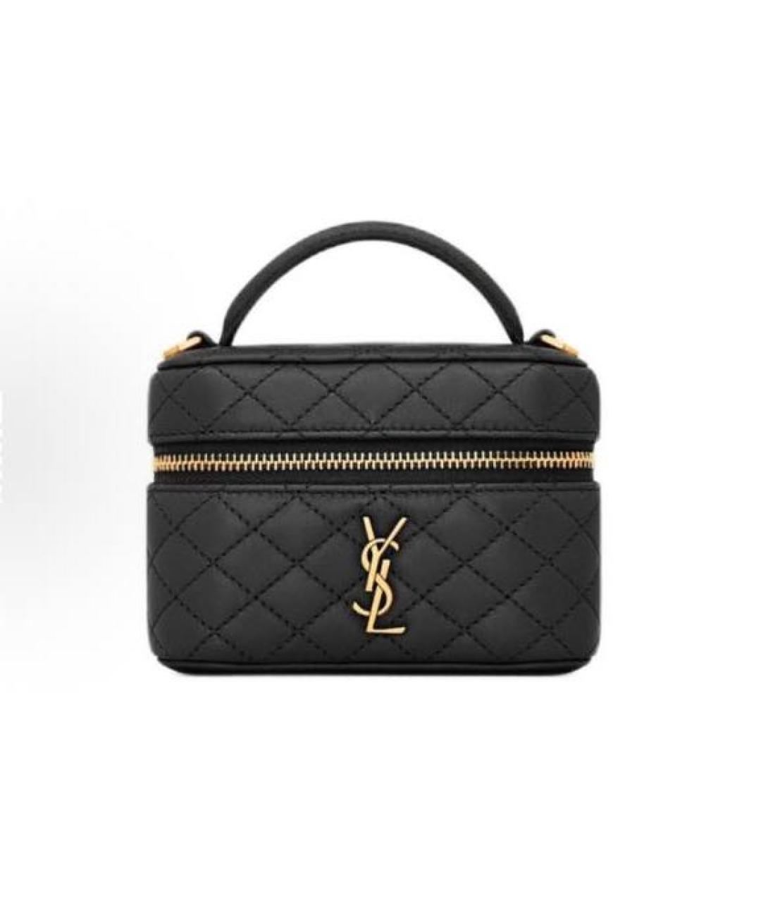 SAINT LAURENT Черная кожаная сумка через плечо, фото 4