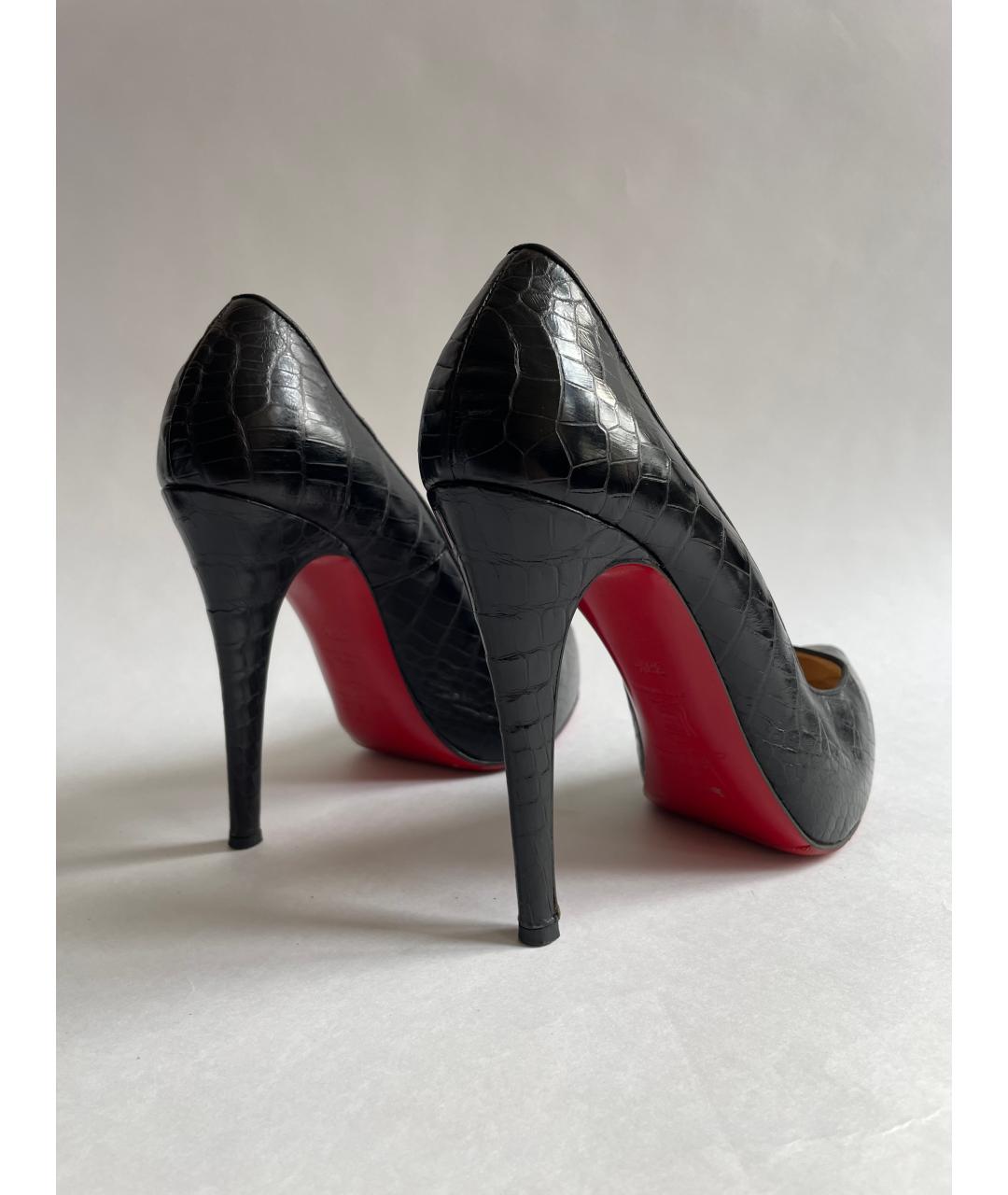 CHRISTIAN LOUBOUTIN Черные кожаные туфли, фото 6