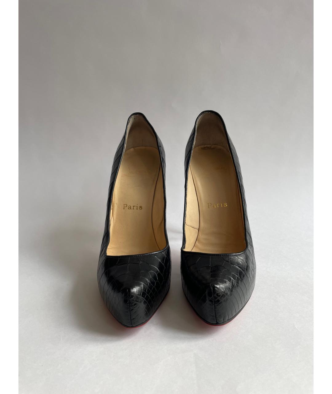 CHRISTIAN LOUBOUTIN Черные кожаные туфли, фото 2