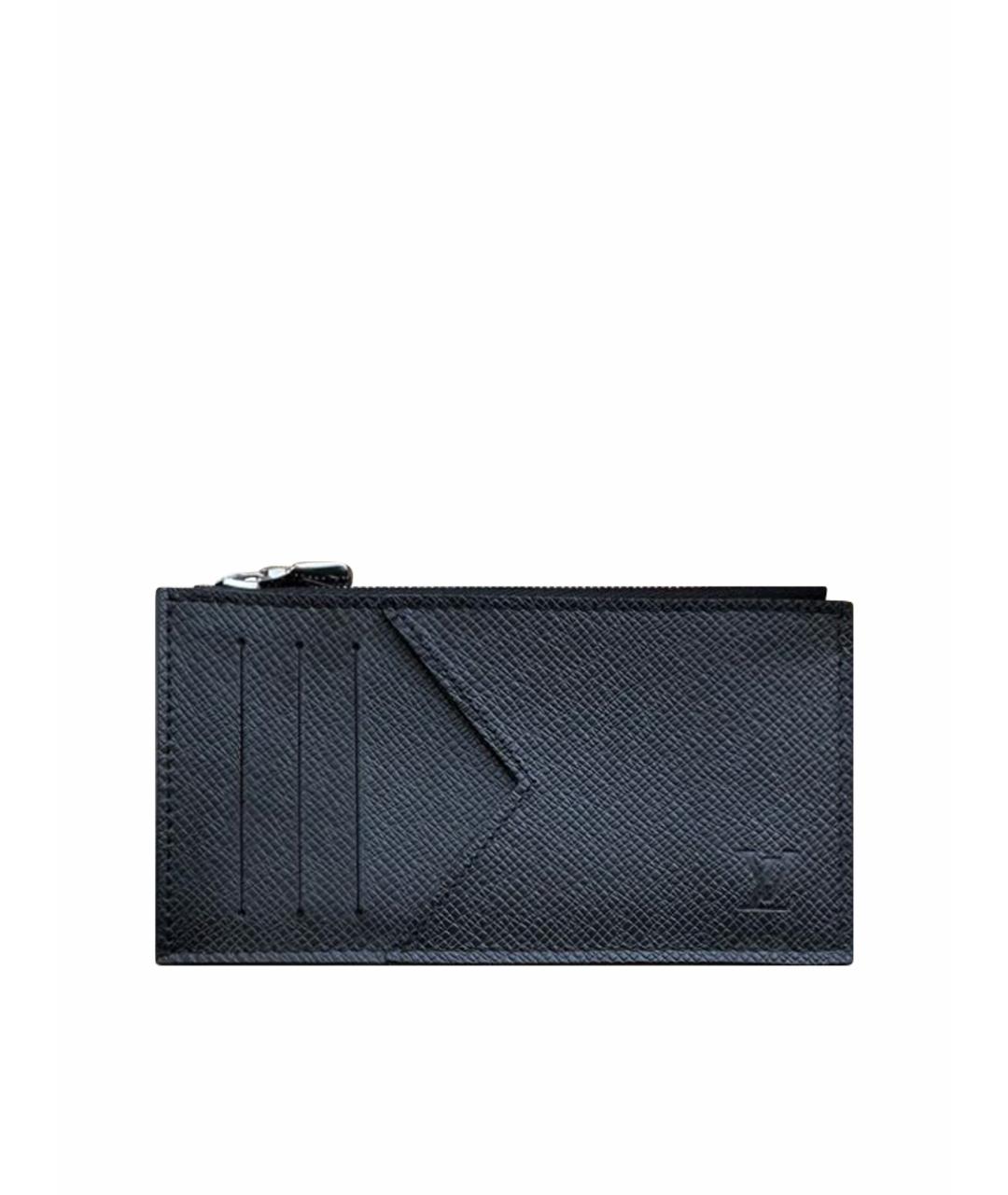 LOUIS VUITTON Черный кожаный кардхолдер, фото 1