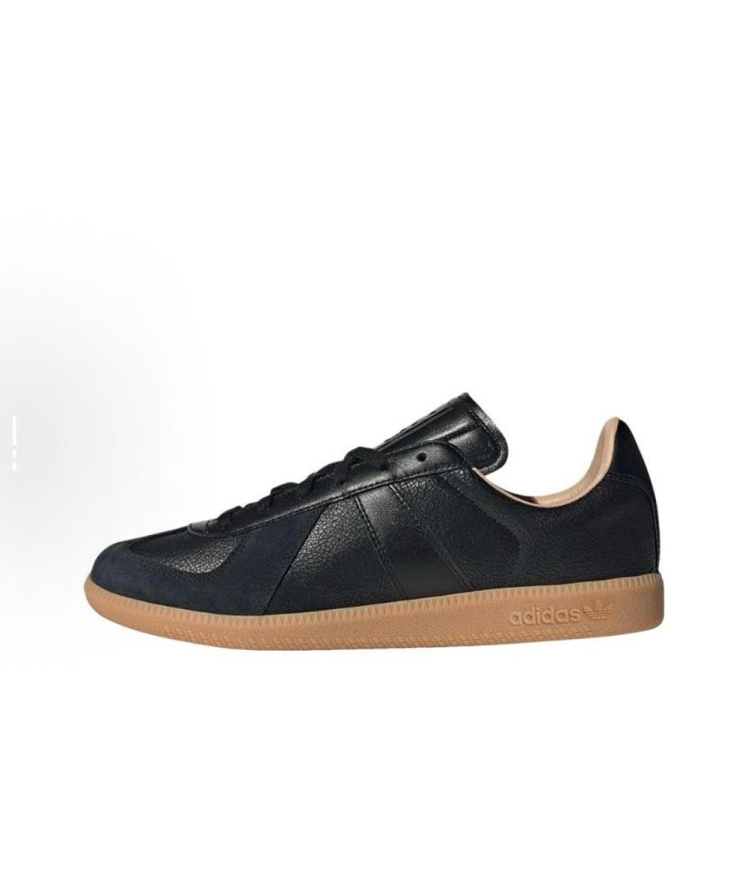 ADIDAS Черные кожаные низкие кроссовки / кеды, фото 3