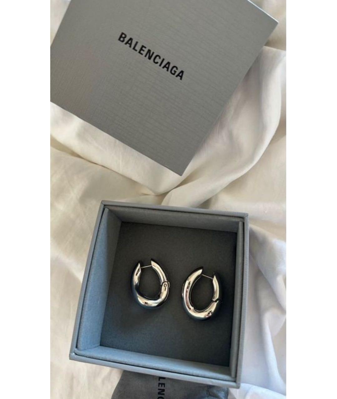 BALENCIAGA Серебряные латунные серьги, фото 4