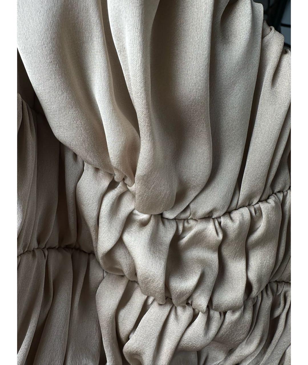 BURBERRY Бежевое шелковое коктейльное платье, фото 6