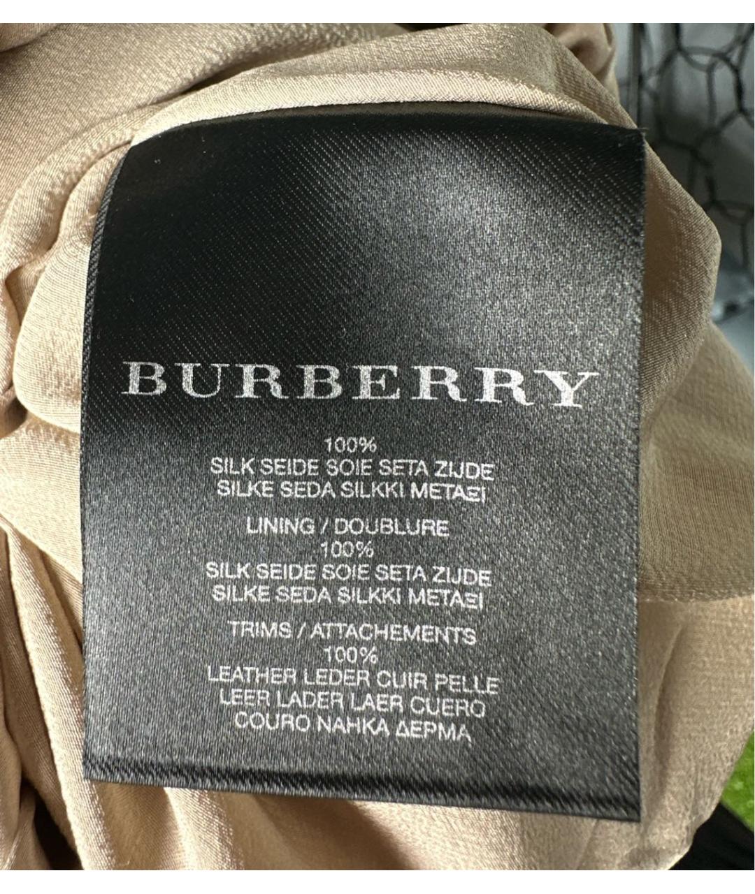 BURBERRY Бежевое шелковое коктейльное платье, фото 8
