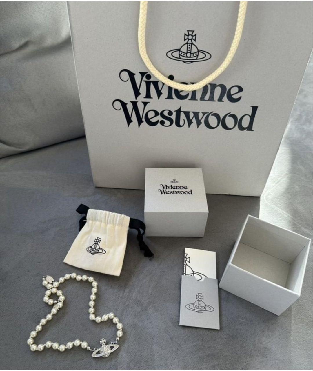 VIVIENNE WESTWOOD Белое жемчужное колье, фото 6