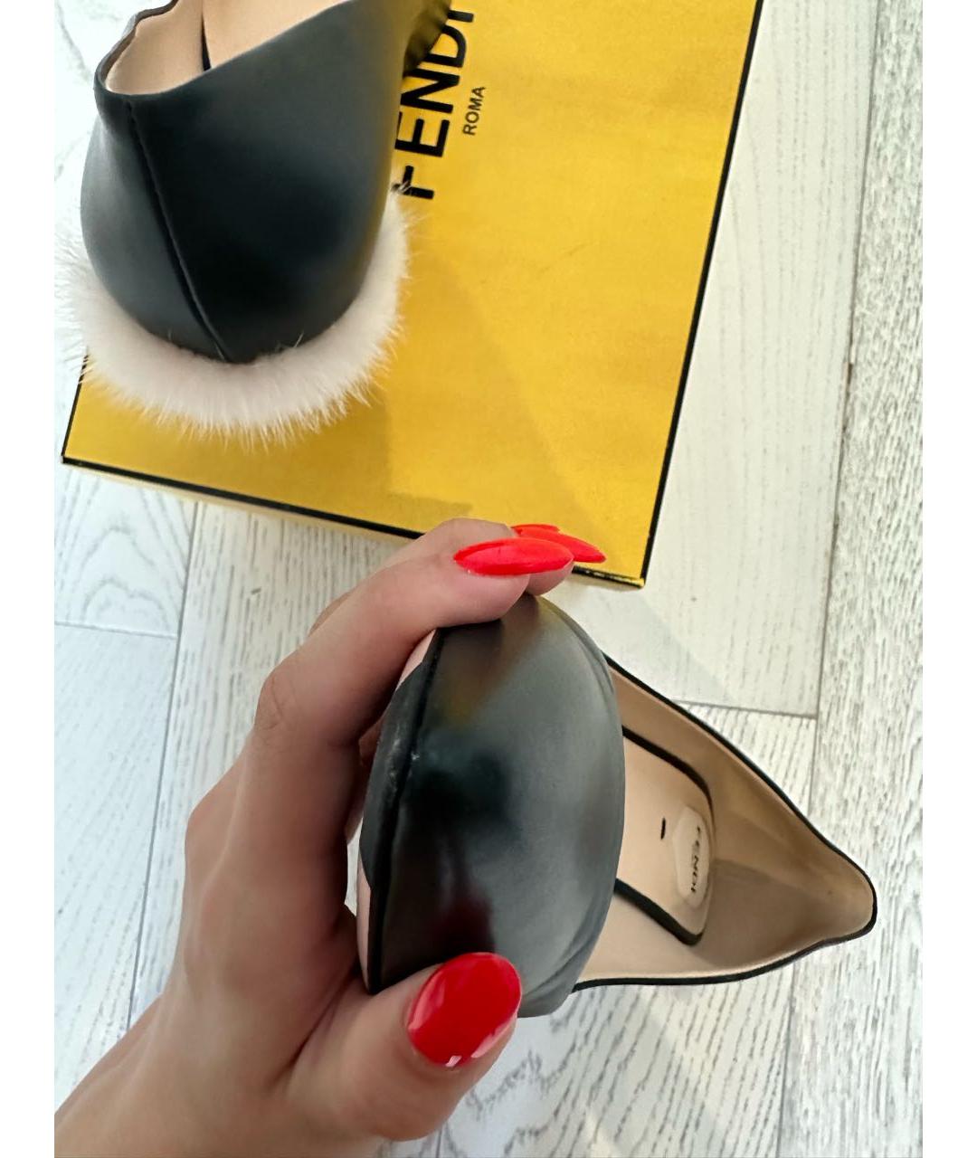 FENDI Зеленые кожаные туфли, фото 7