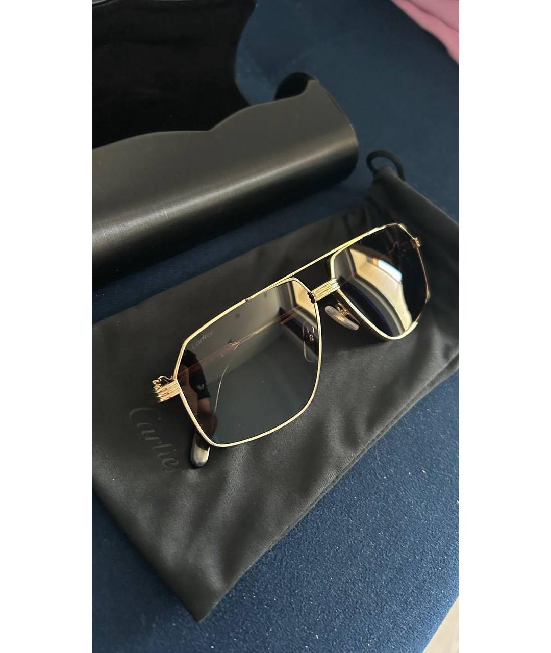 CARTIER Золотые металлические солнцезащитные очки, фото 4