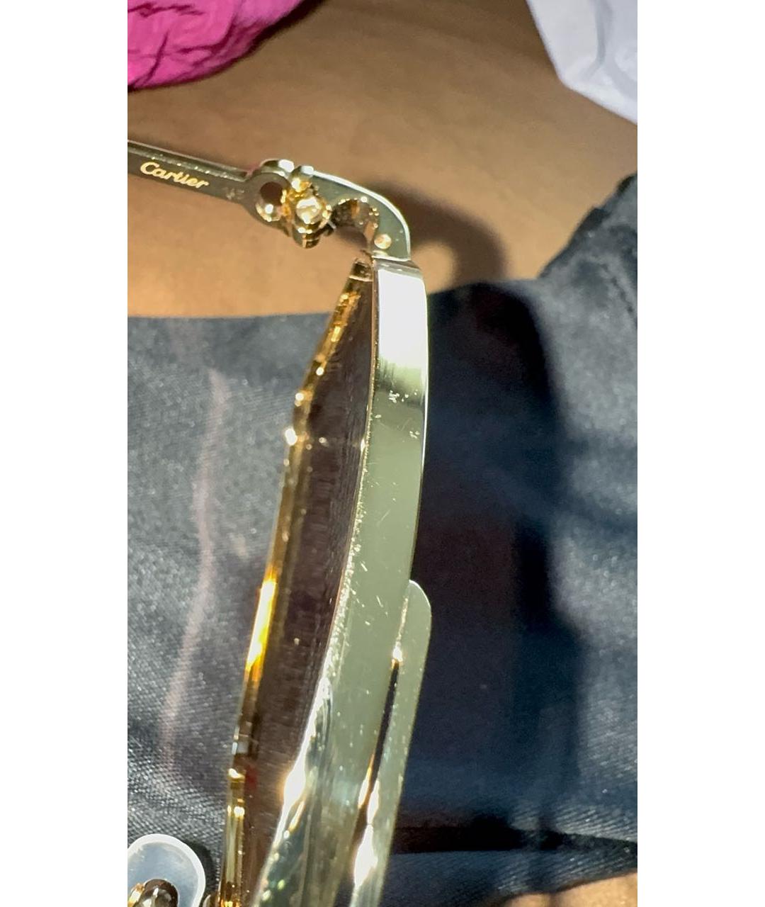 CARTIER Золотые металлические солнцезащитные очки, фото 6