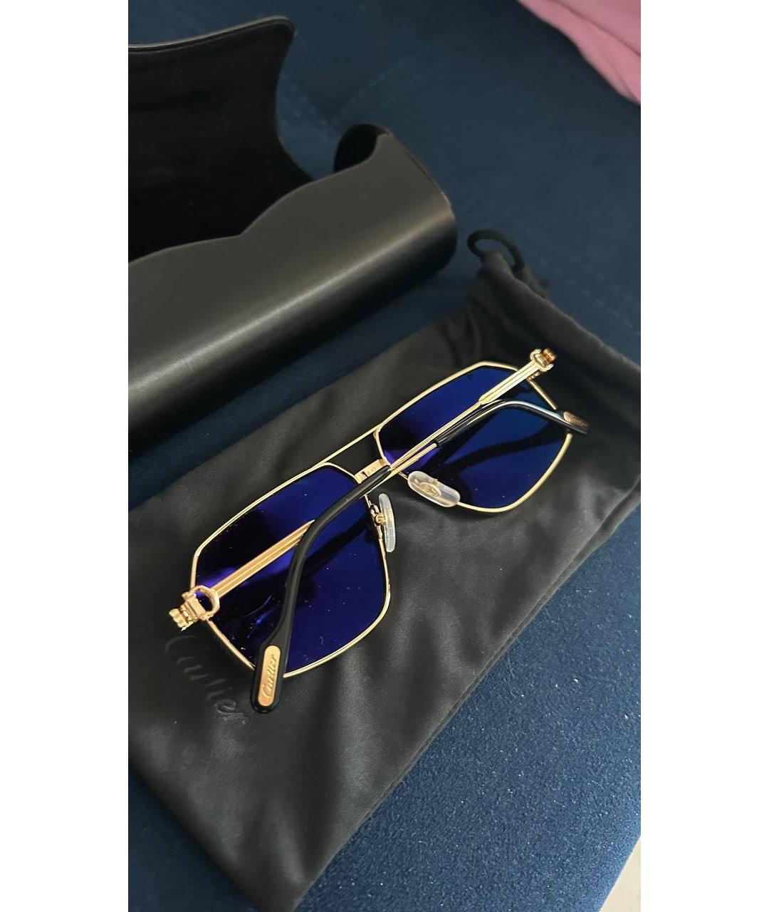 CARTIER Золотые металлические солнцезащитные очки, фото 5