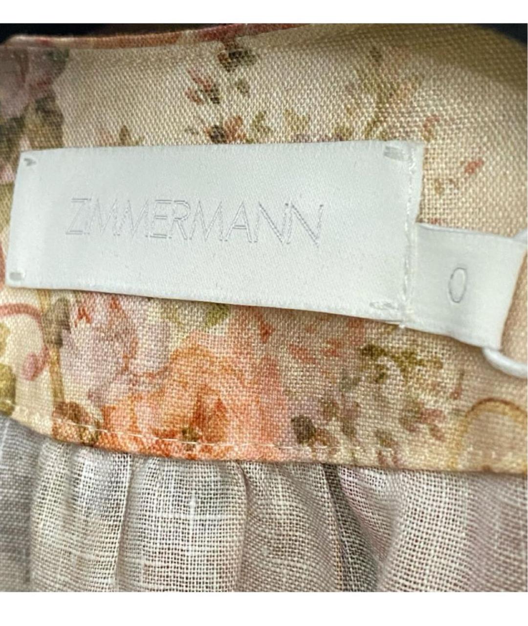 ZIMMERMANN Мульти льняное коктейльное платье, фото 4