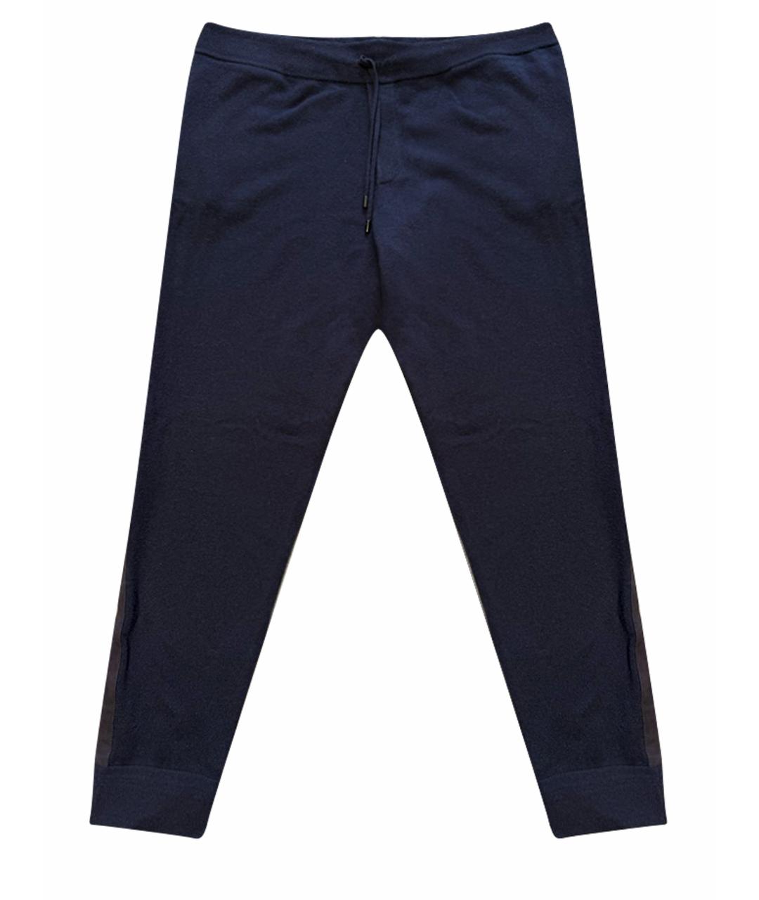 RALPH LAUREN PURPLE LABEL Темно-синие кашемировые повседневные брюки, фото 1