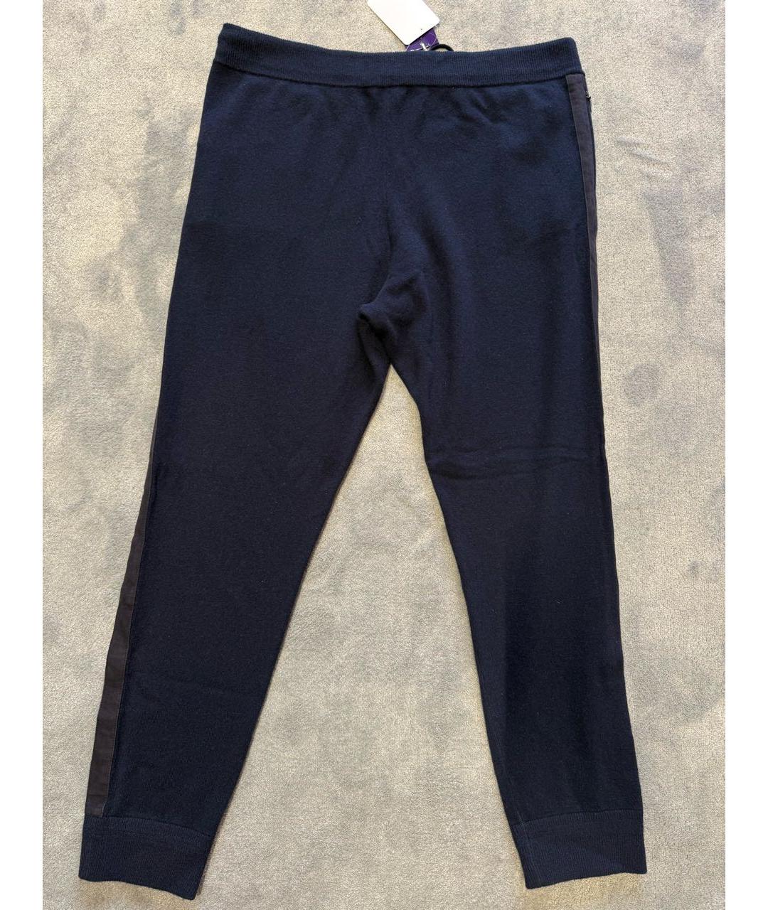 RALPH LAUREN PURPLE LABEL Темно-синие кашемировые повседневные брюки, фото 2