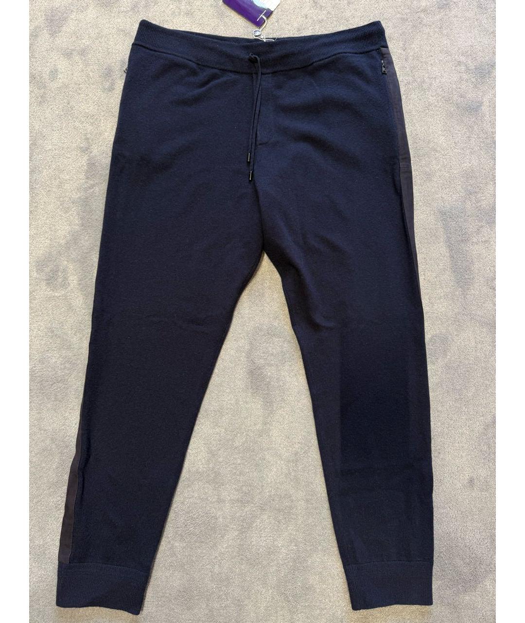 RALPH LAUREN PURPLE LABEL Темно-синие кашемировые повседневные брюки, фото 9