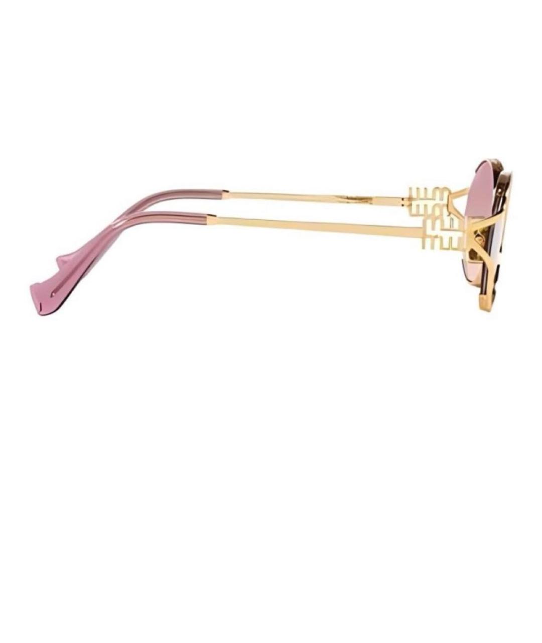 MIU MIU Розовые металлические солнцезащитные очки, фото 3