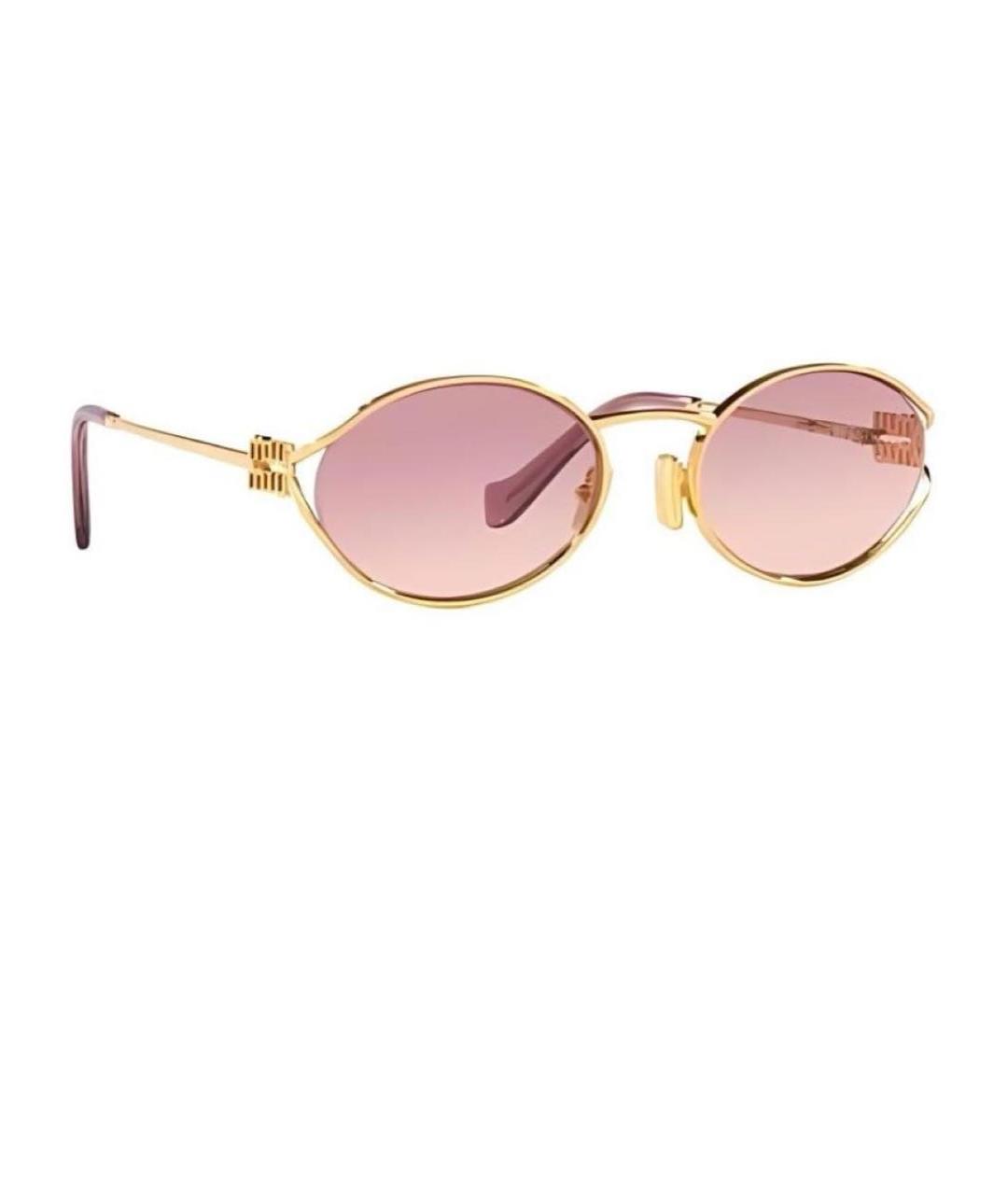 MIU MIU Розовые металлические солнцезащитные очки, фото 4