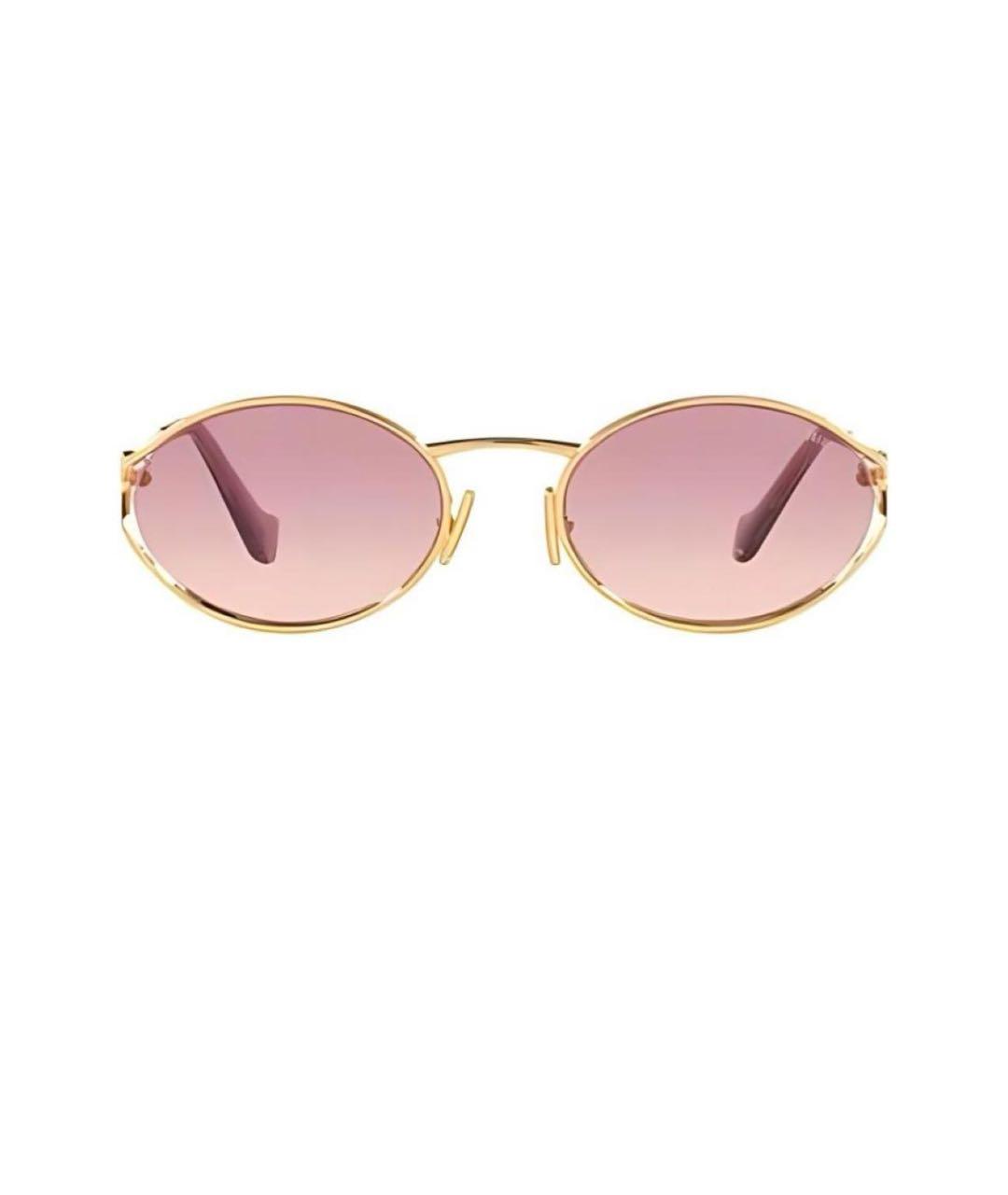 MIU MIU Розовые металлические солнцезащитные очки, фото 2