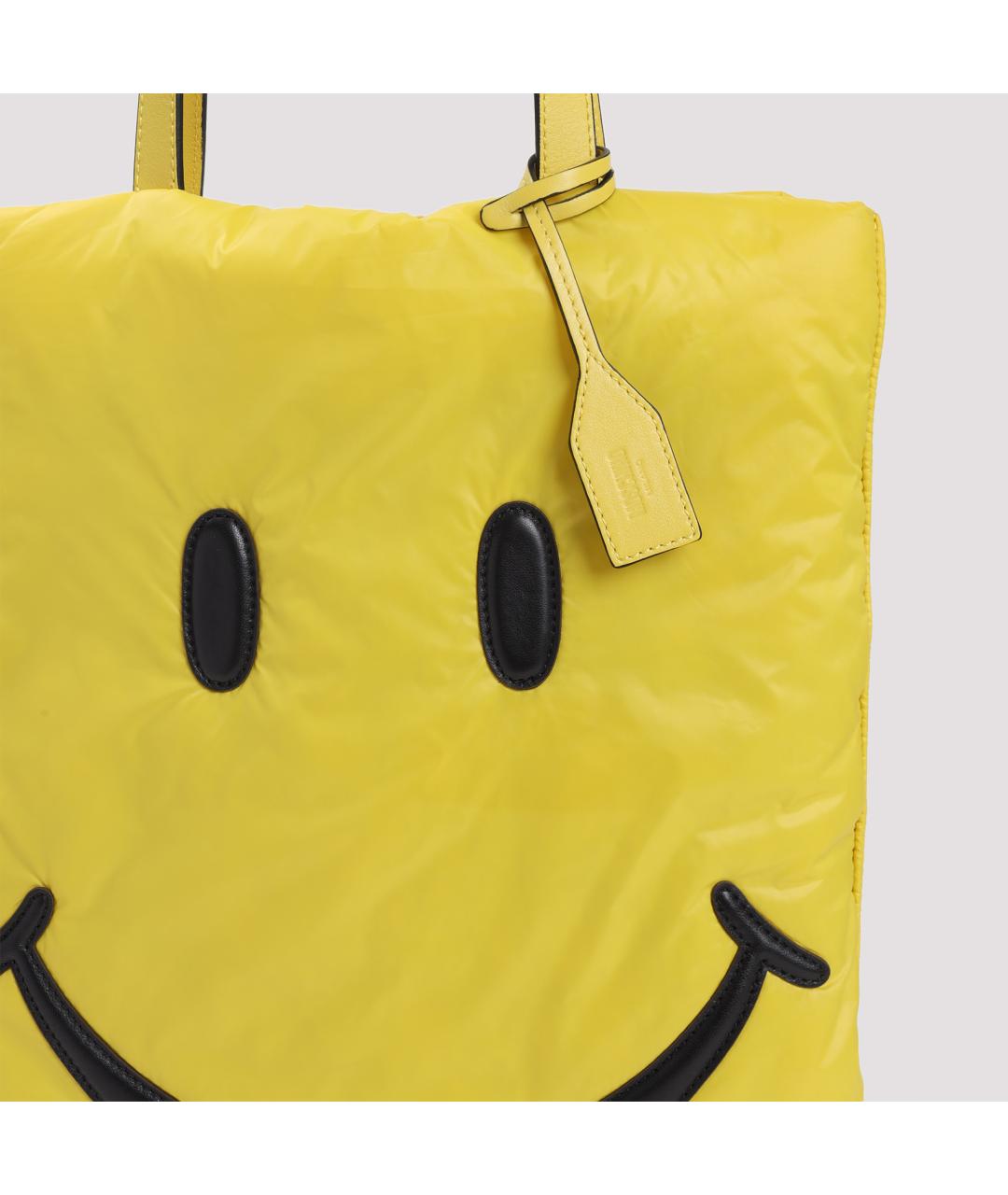 MOSCHINO Желтая синтетическая сумка тоут, фото 5