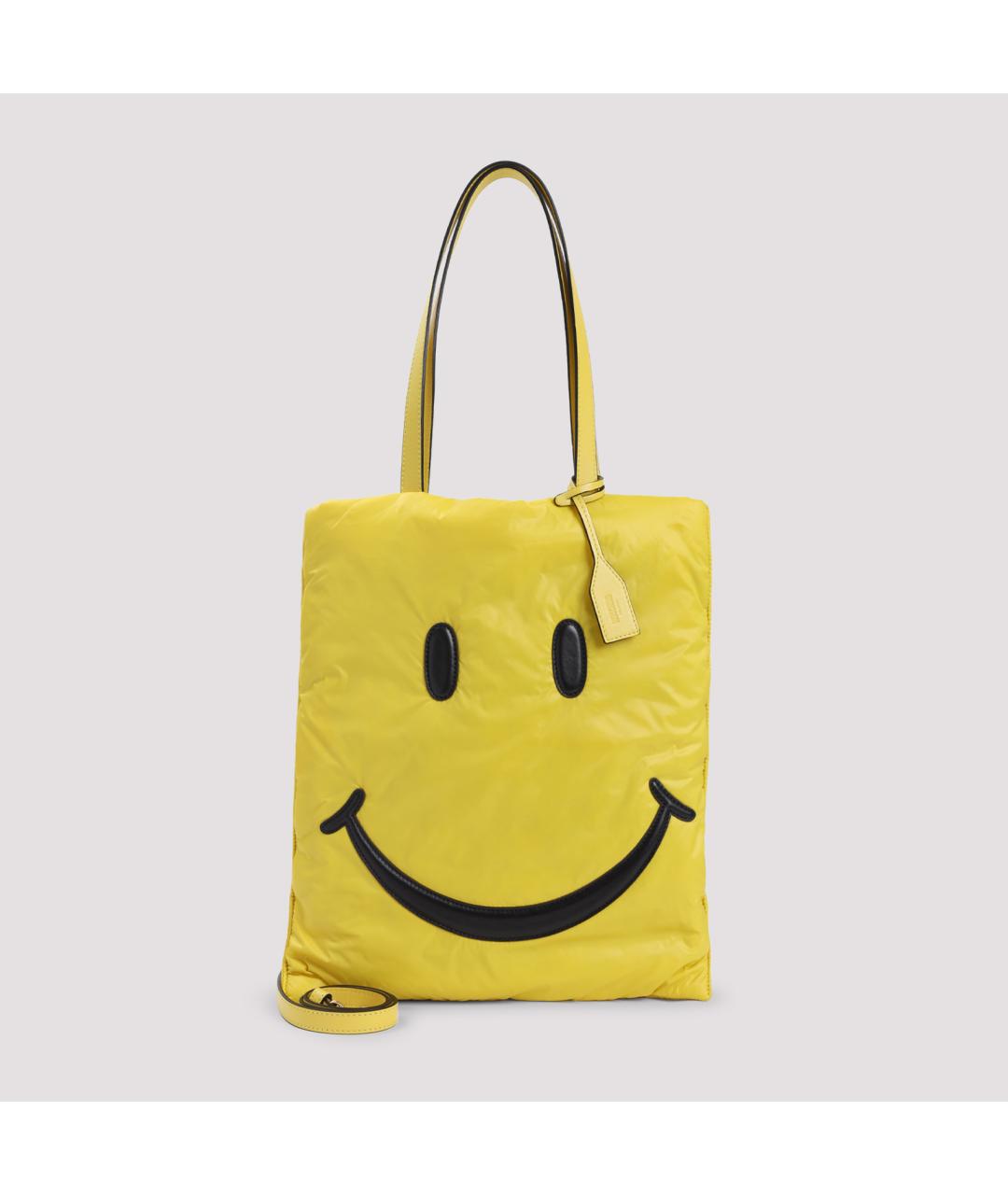 MOSCHINO Желтая синтетическая сумка тоут, фото 2