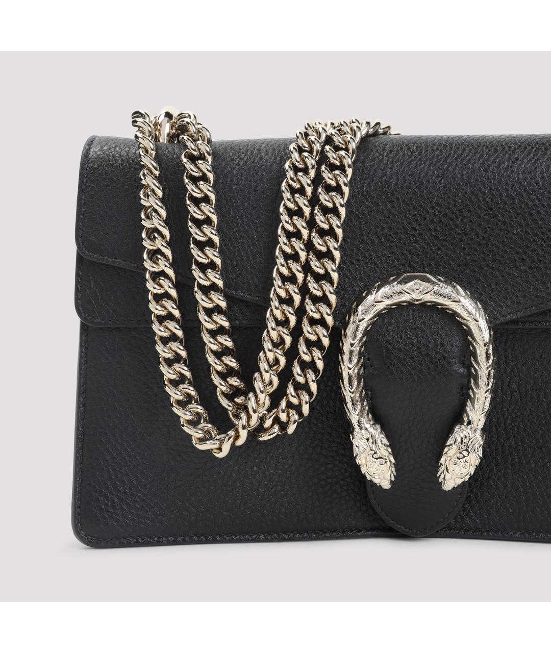 GUCCI Черная кожаная сумка через плечо, фото 6