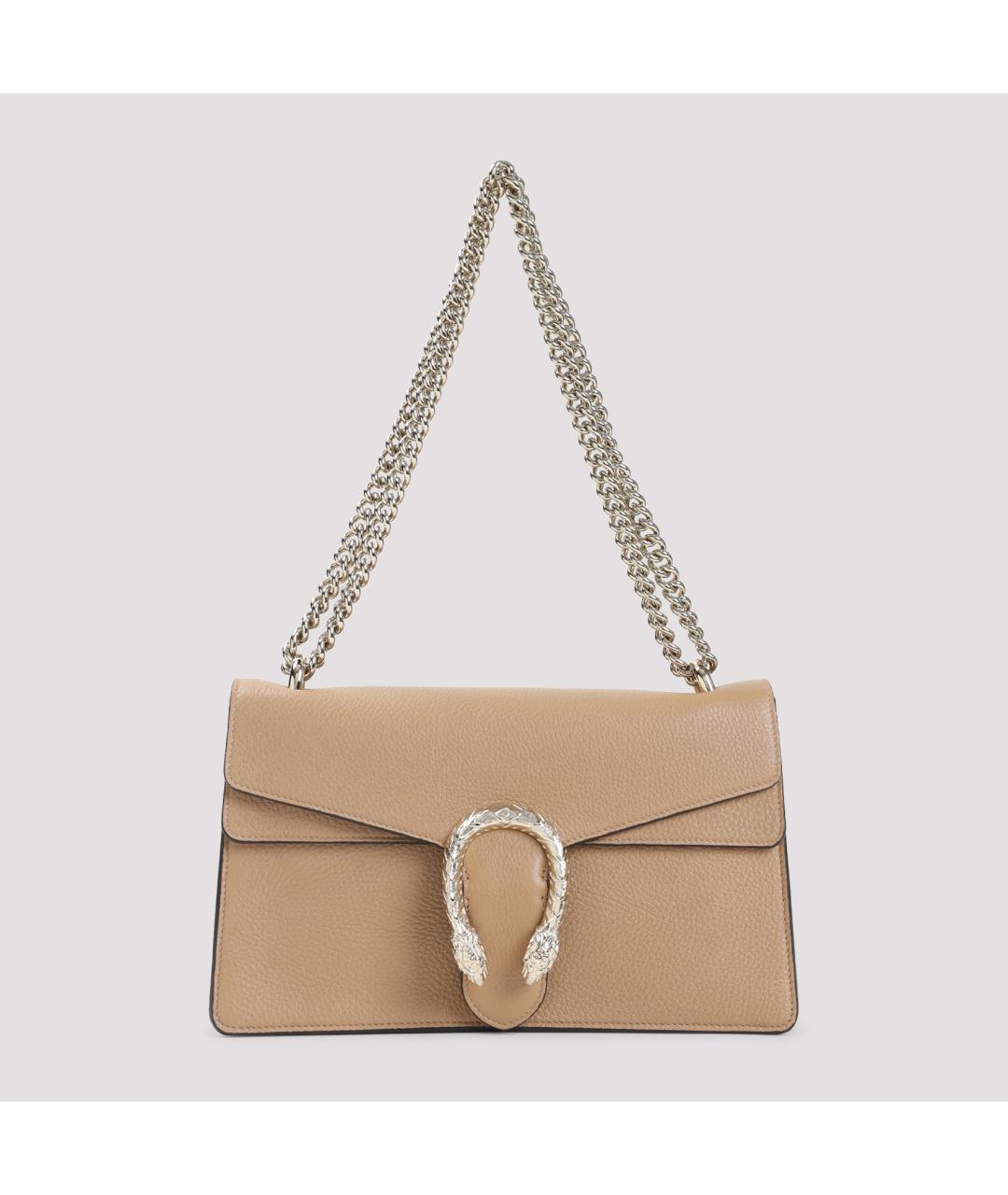 GUCCI Бежевая кожаная сумка через плечо, фото 2