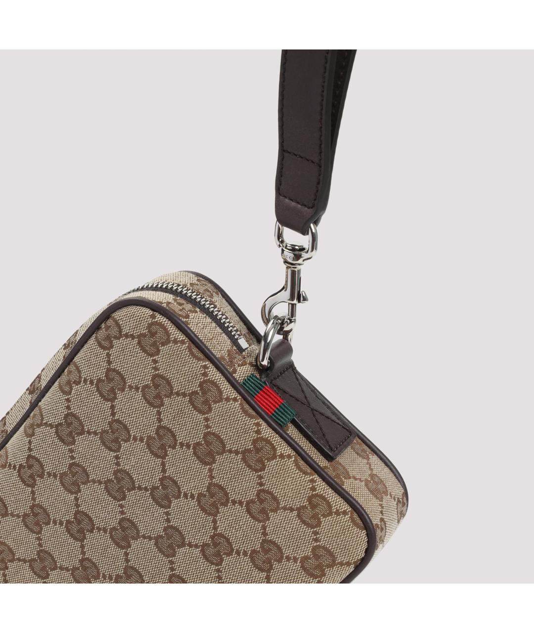 GUCCI Бежевая тканевая сумка на плечо, фото 5