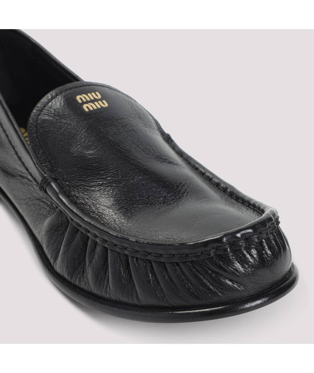 MIU MIU Черные кожаные лоферы, фото 6