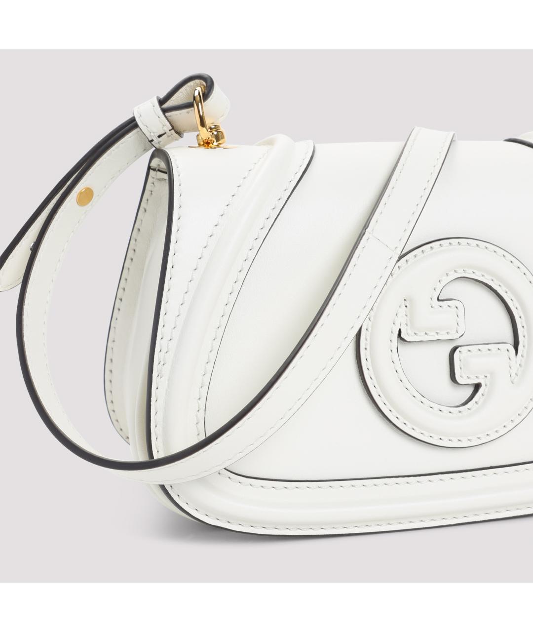 GUCCI Белая кожаная сумка через плечо, фото 5