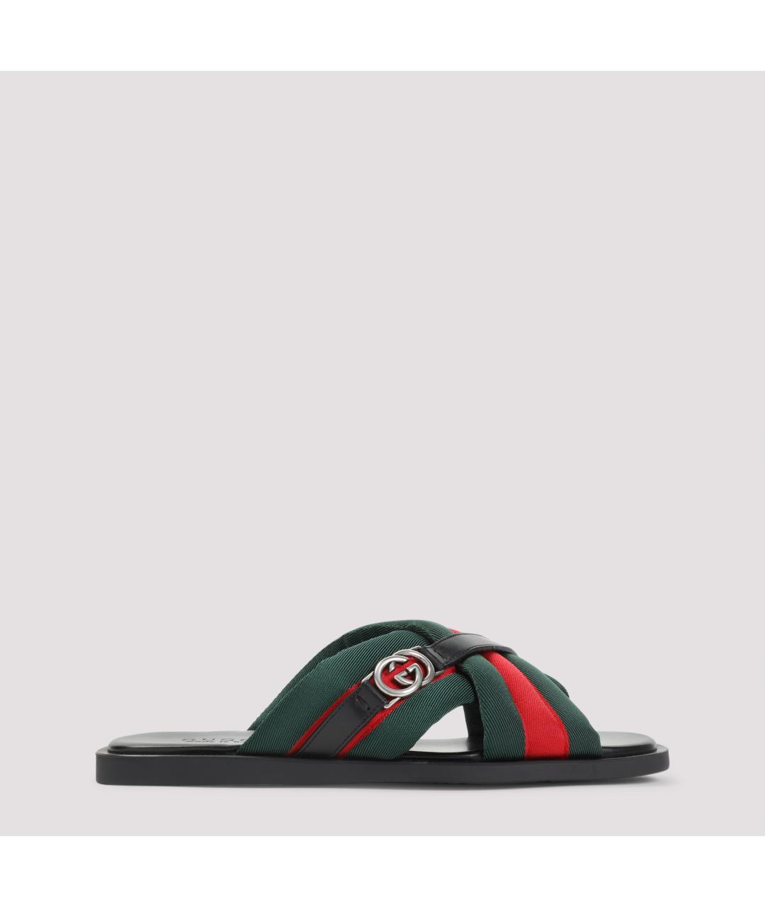 GUCCI Мульти текстильные шлепанцы, фото 2