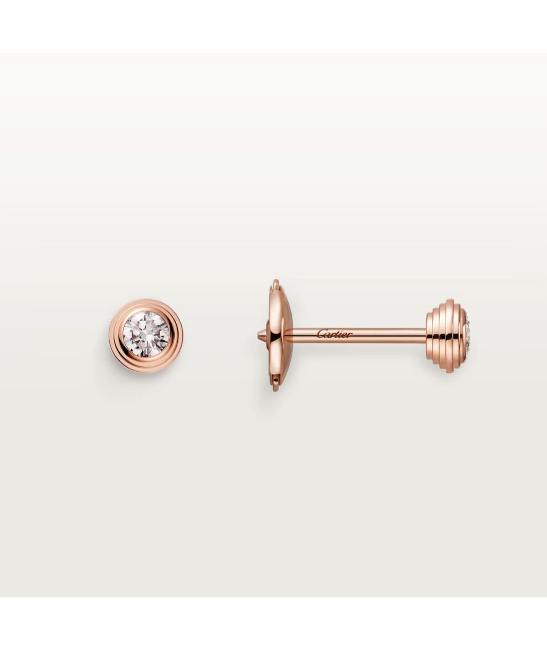 CARTIER Зеленые серьги из розового золота, фото 3
