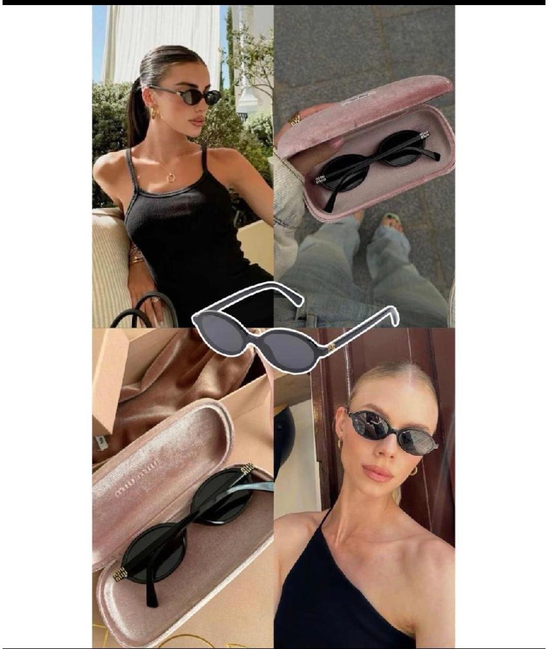 MIU MIU Черные пластиковые солнцезащитные очки, фото 5