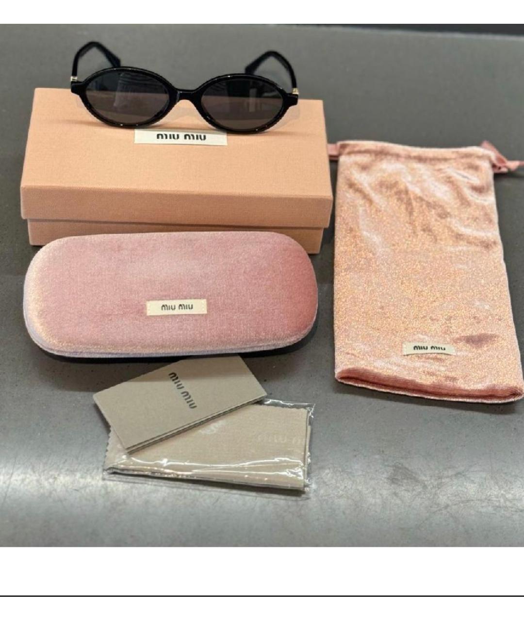 MIU MIU Черные пластиковые солнцезащитные очки, фото 4