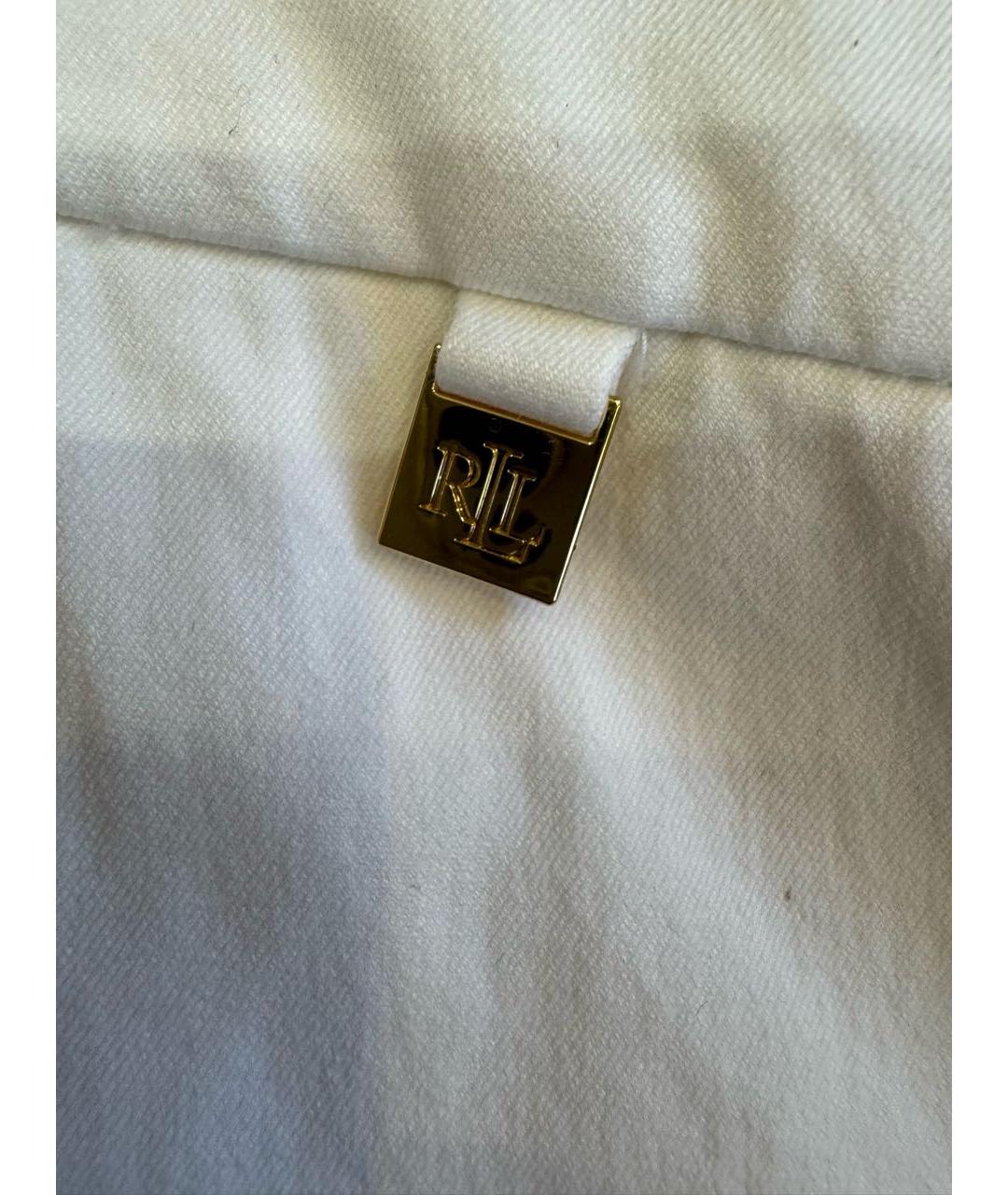 RALPH LAUREN Белые хлопковые брюки узкие, фото 8