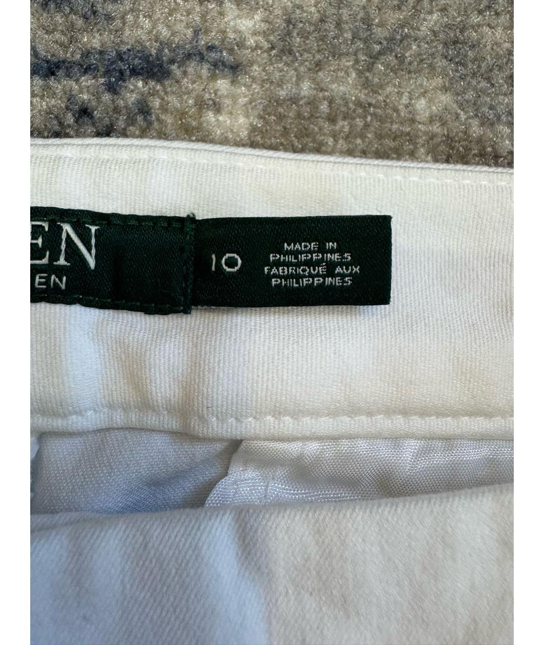 RALPH LAUREN Белые хлопковые брюки узкие, фото 4